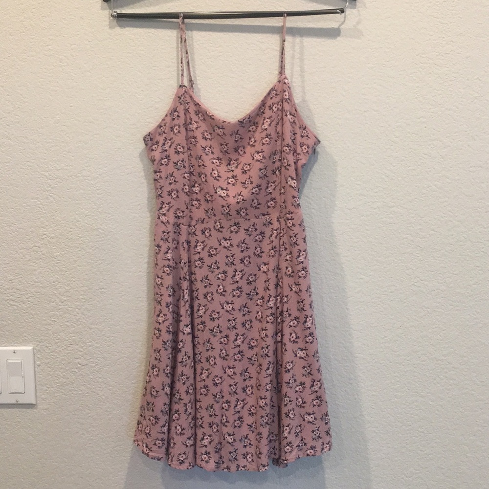 Active USA Dusty Rose Floral Tie Back Dress